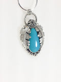 Sleeping Beauty Turquoise and Silver Pendant
