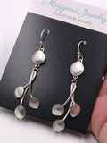 Long Dangle Petals Silver Earrings