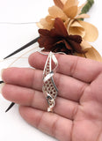 Crocheted Wire and Swirl Silver Pendant