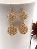 Crocheted Wire Gold Filled Teardrop Earrings