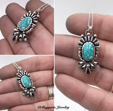 Whitewater Turquoise and Silver Mandala Pendant