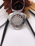 Triangle with Crocheted Wire Silver Pendant