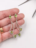 Peridot and Silver Dangle Earrings