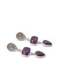 Pink Sapphire and Silver Dangle Earrings