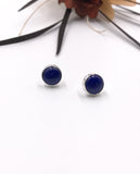 Lapis Lazuli and Silver Stud Earrings