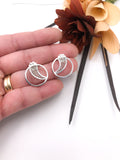 Silver Hoop and Mesh Earrings