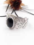 Black Onyx and Silver Cuff Bracelet