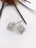 Square Crocheted Wire Dangle Earrings