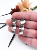 Textured Silver Dangle Earrings