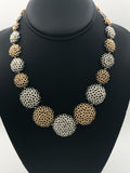 Silver and Gold Crocheted Wire Necklace