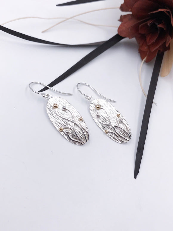 Silver and Gold Dangle Earrings