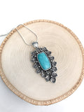 Whitewater Turquoise and Silver Mandala Pendant