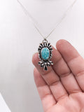 Whitewater Turquoise and Silver Mandala Pendant