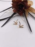 14 KT Gold Small Grass Earrings