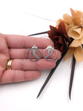 Silver Hoop and Mesh Earrings
