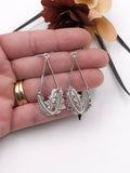 Silver Oak Leaves Dangle Earrings