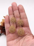 Crocheted Wire Gold Filled Teardrop Earrings