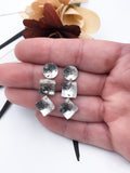 Textured Silver Dangle Earrings
