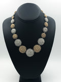 Silver and Gold Crocheted Wire Necklace