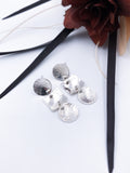 Textured Silver Dangle Earrings