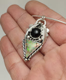 Cultured Opal And Black Onyx Silver Pendant