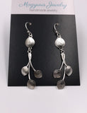 Long Dangle Petals Silver Earrings