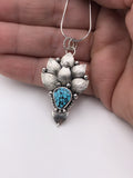 Kingman Turquoise and Silver Mandala Pendant