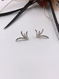 Argentium Silver Small Grass Earrings