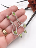 Peridot and Silver Dangle Earrings