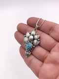 Kingman Turquoise and Silver Mandala Pendant