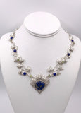 Azurite, Lapis Lazuli, and Peridot Silver Necklace