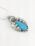 Sleeping Beauty Turquoise and Silver Pendant