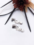 Textured Silver Dangle Earrings