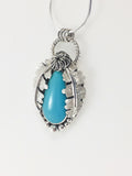 Sleeping Beauty Turquoise and Silver Pendant