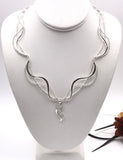 Silver Textured and Intertwined Statement Necklace