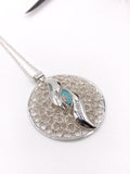 Australian Opal with Crocheted Wire Silver Pendant