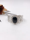 Black Onyx and Silver Cuff Bracelet