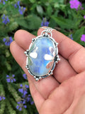 Blue Moonstone Silver Pendant