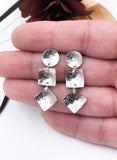 Textured Silver Dangle Earrings