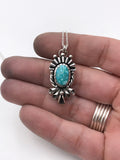 Whitewater Turquoise and Silver Mandala Pendant