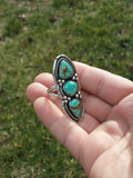 #8 Turquoise and Silver Boho Ring