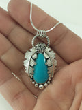 Sleeping Beauty Turquoise and Silver Pendant