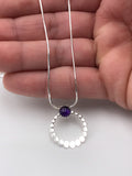 Amethyst and Silver Loop Pendant no