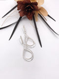 Textured and Polished Silver Wire Dangle Earrings