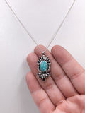 Whitewater Turquoise and Silver Mandala Pendant