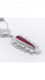 Red Rosarita and Silver Statement Necklace