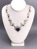 Azurite, Lapis Lazuli, and Peridot Silver Necklace