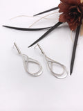 Textured and Polished Silver Wire Dangle Earrings