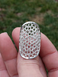 Silver Crocheted Wire Boho Ring