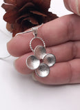 Hand Textured Discs Silver Pendant